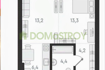 2-к квартира, 47 м², 6/9 эт.